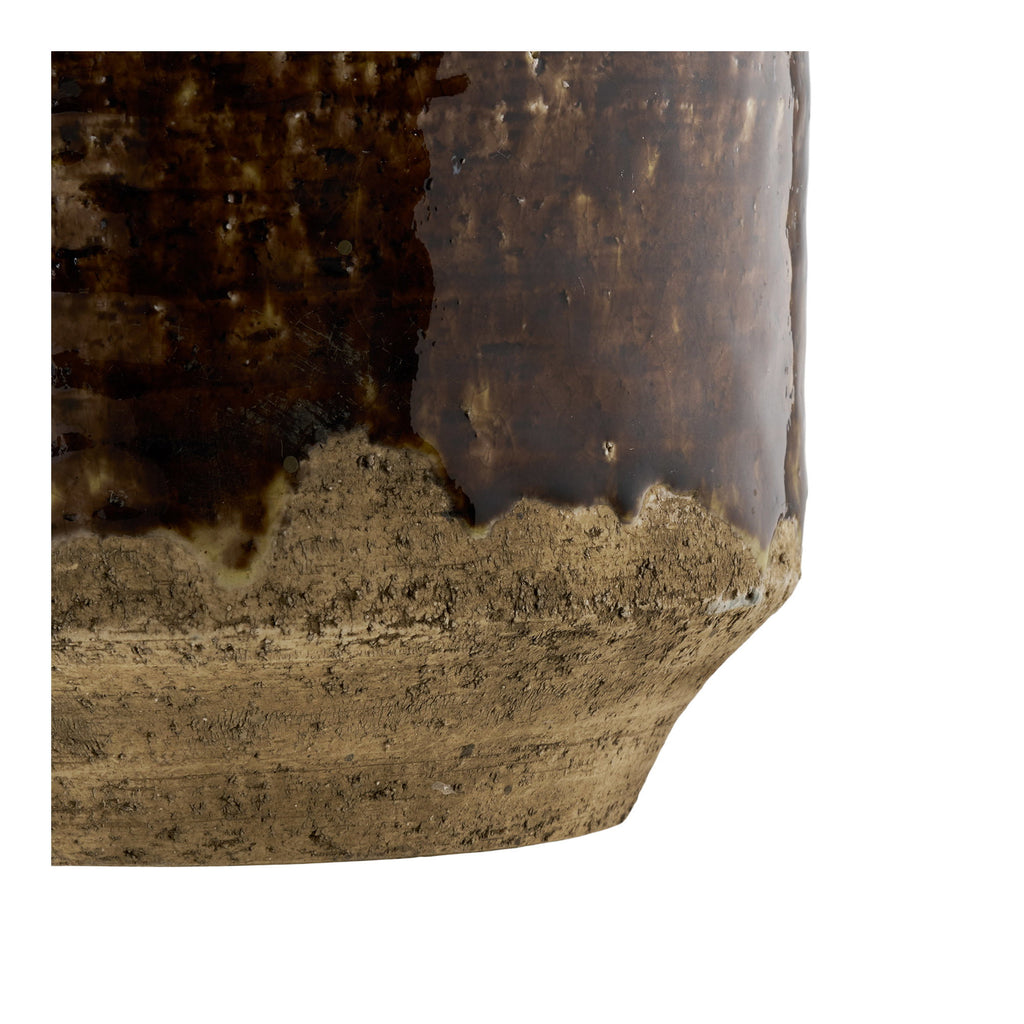 Flowerpot - Flowerpot, ceramic, brown, ø16.5x12.5 cm