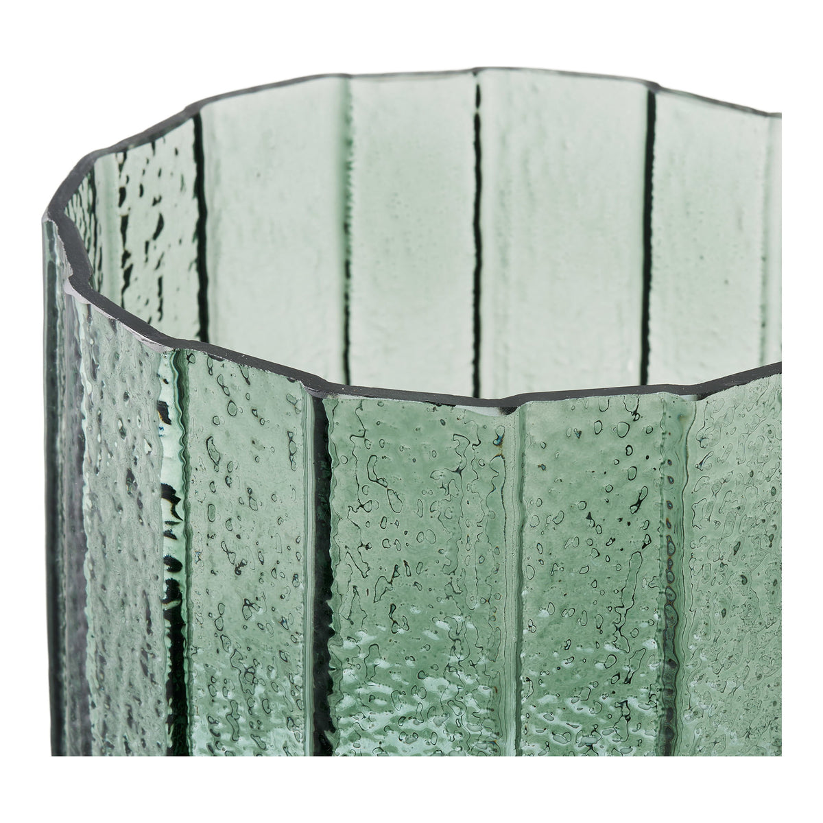 Moss green glass flower pot - Ø15x15 cm