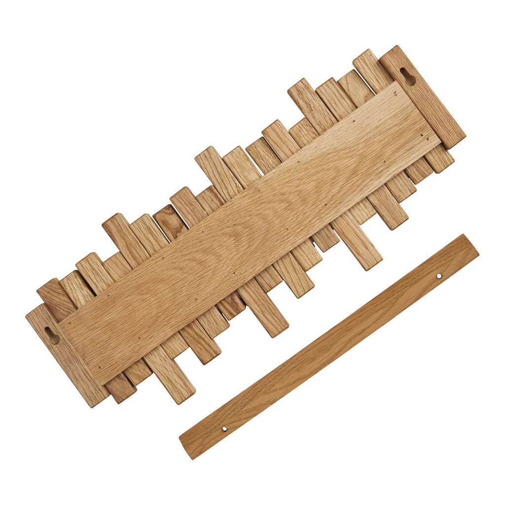 Caltra Kapstok - Eikenhout, naturel 3x40x18 cm