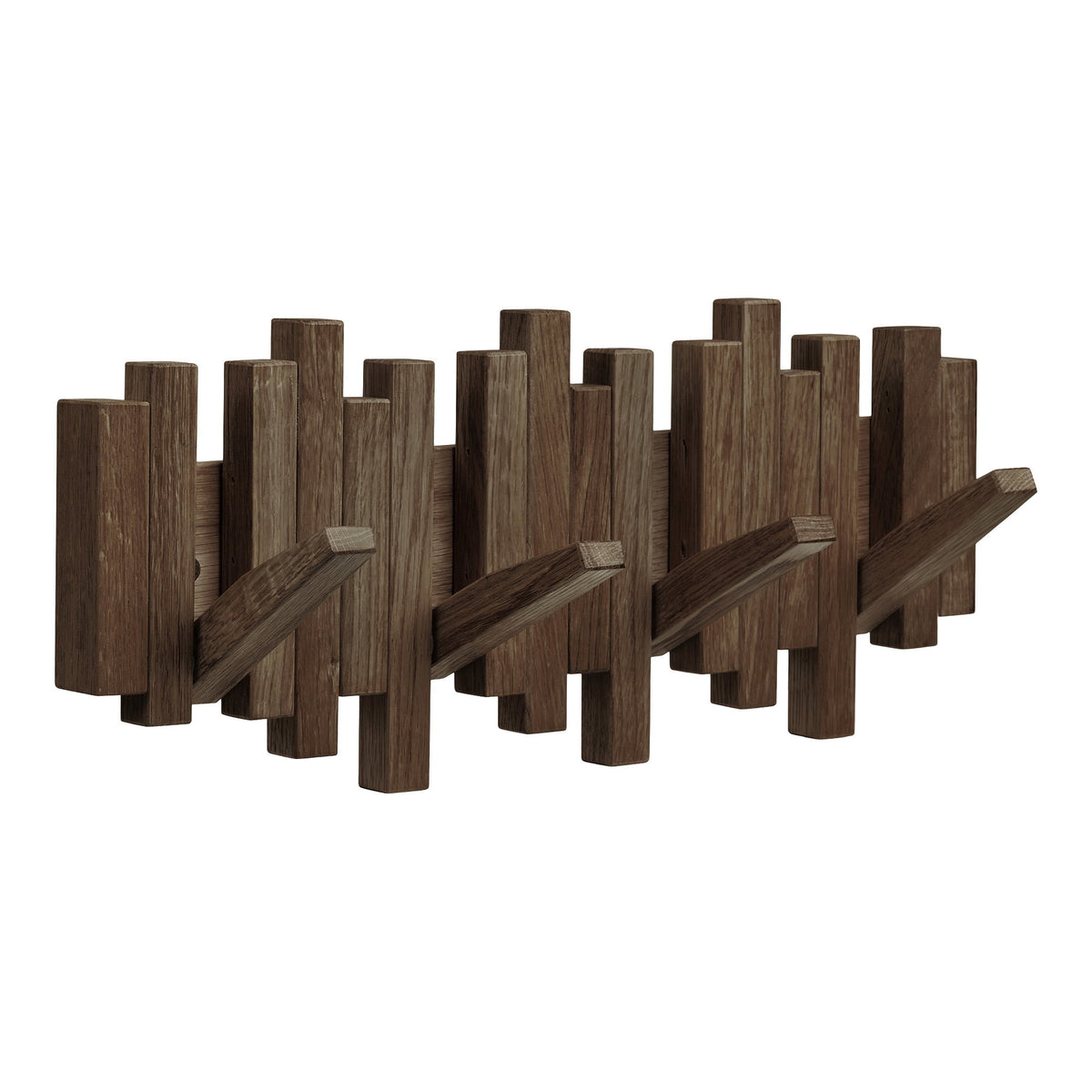 Caltra Coat Rack - Coat rack, oak wood, dark brown 40x18 cm