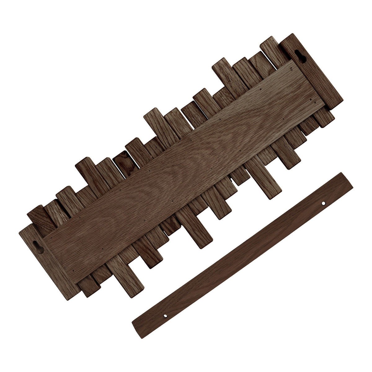Caltra Coat Rack - Coat rack, oak wood, dark brown 40x18 cm