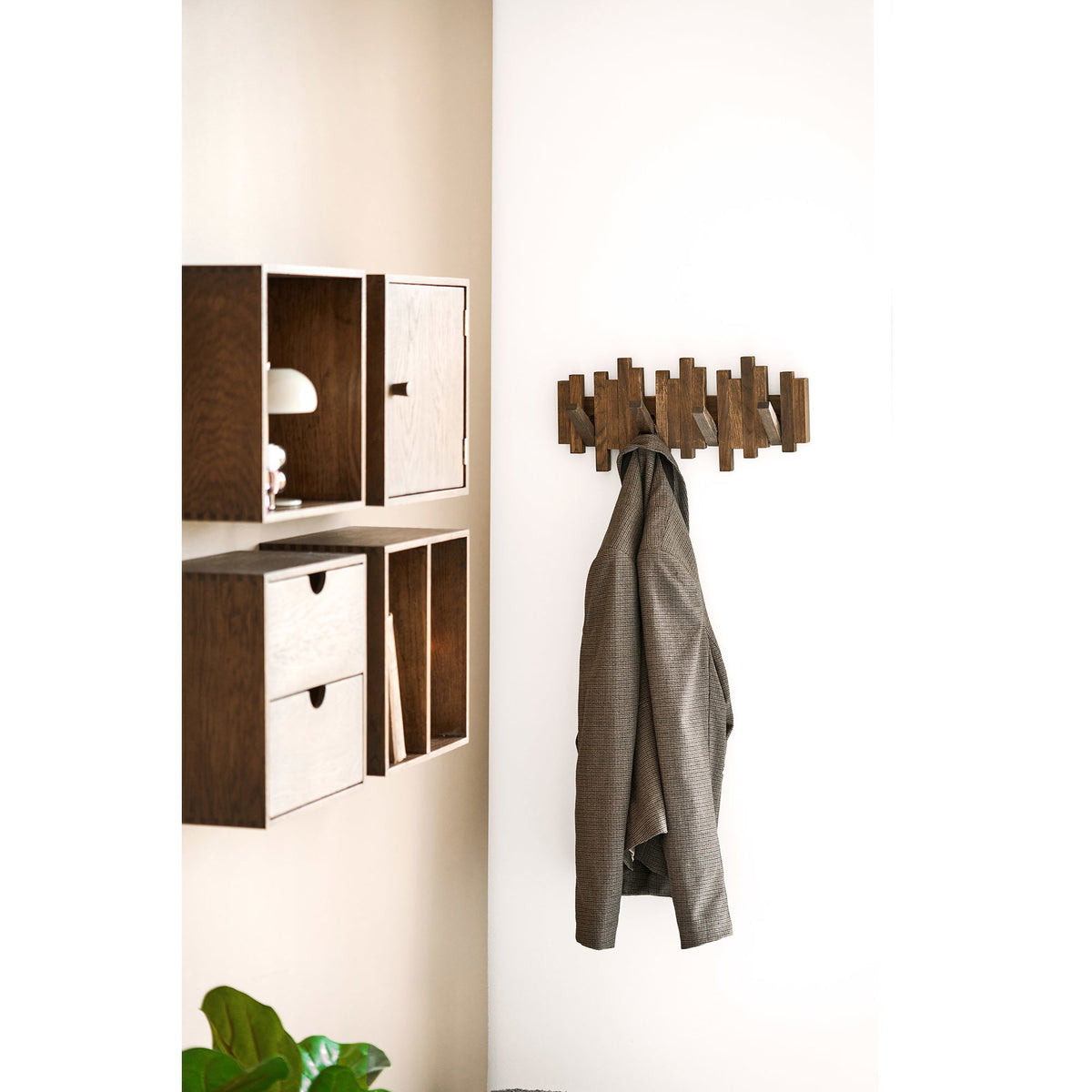 Caltra Garderobe - Garderobe, Eichenholz, dunkelbraun 40x18 cm