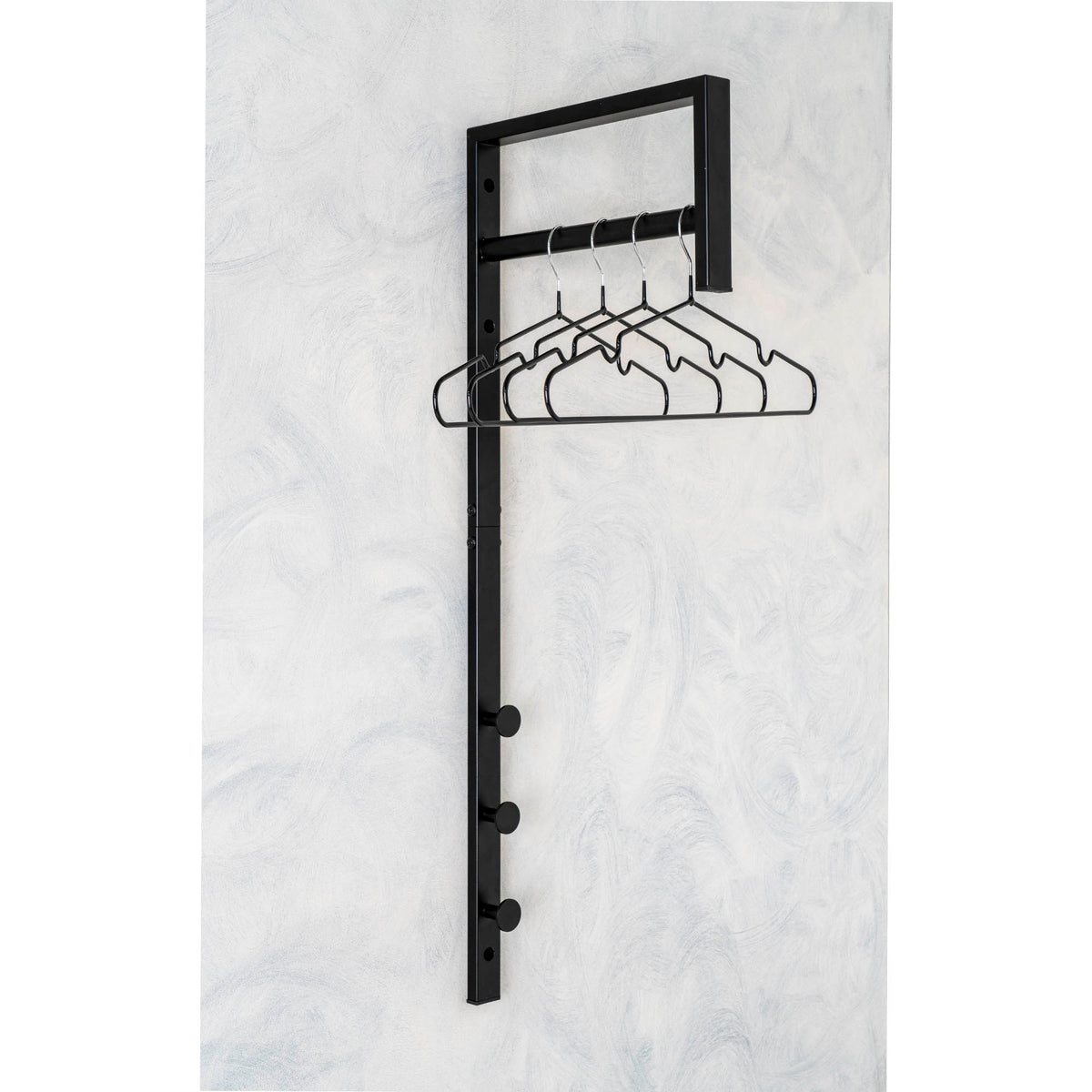 Black metal clothing rack Trento freestanding - 3x30x82 cm