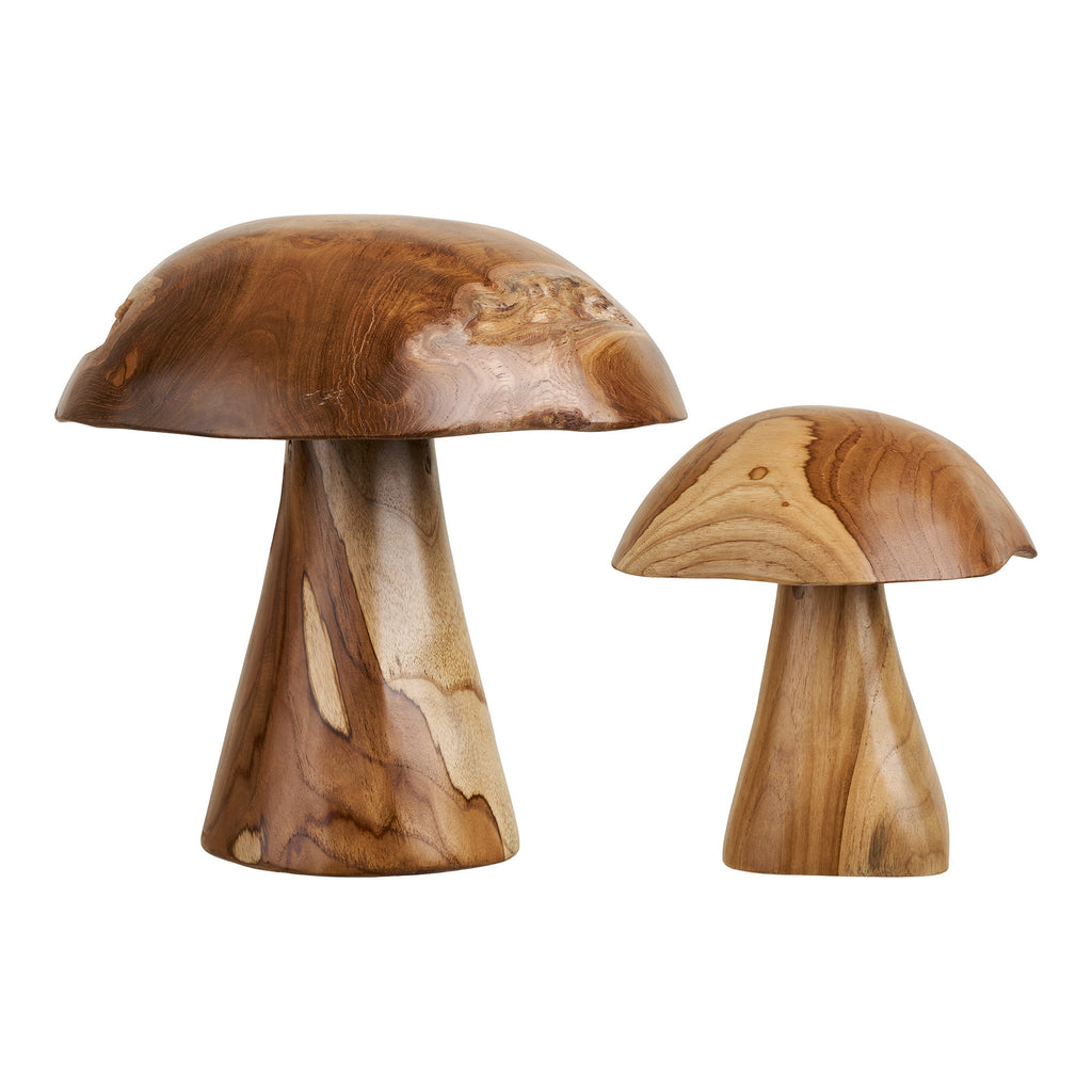 Kodi Decoratieve Paddenstoelen - Teakhout, naturel (set van 2)