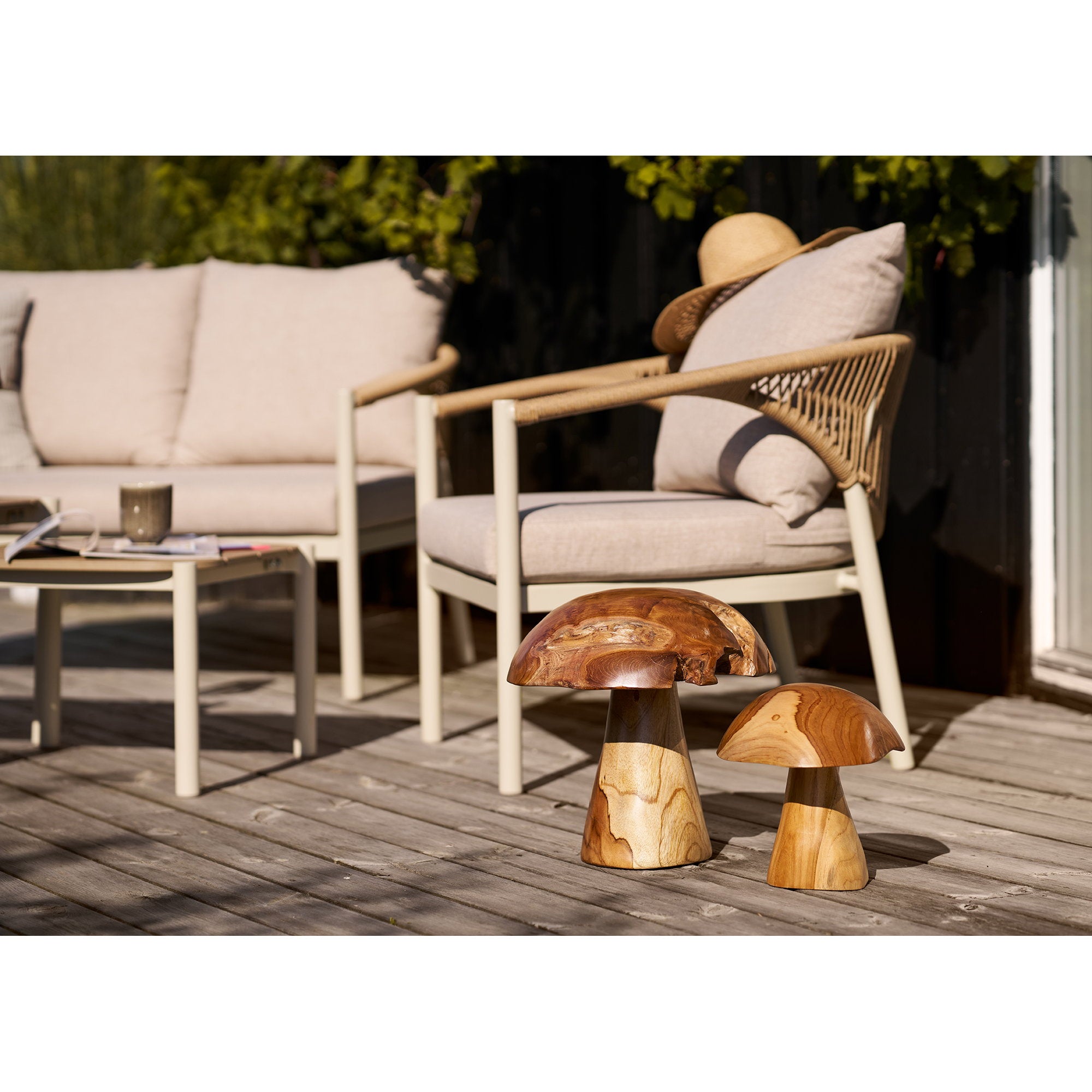 Kodi Decoratieve Paddenstoelen - Teakhout, naturel (set van 2)