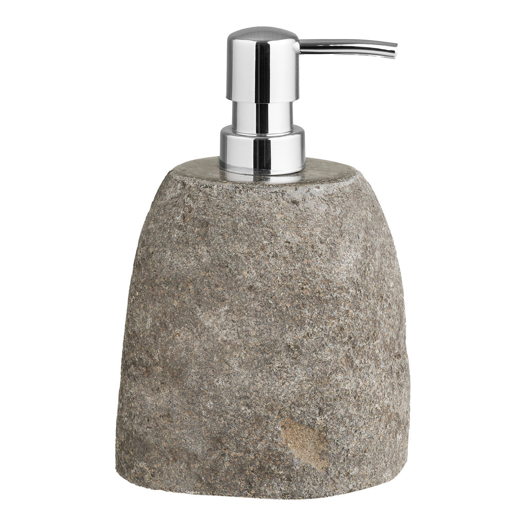 Gara Soap Dispenser - River Stone, natural 11x8x18 cm