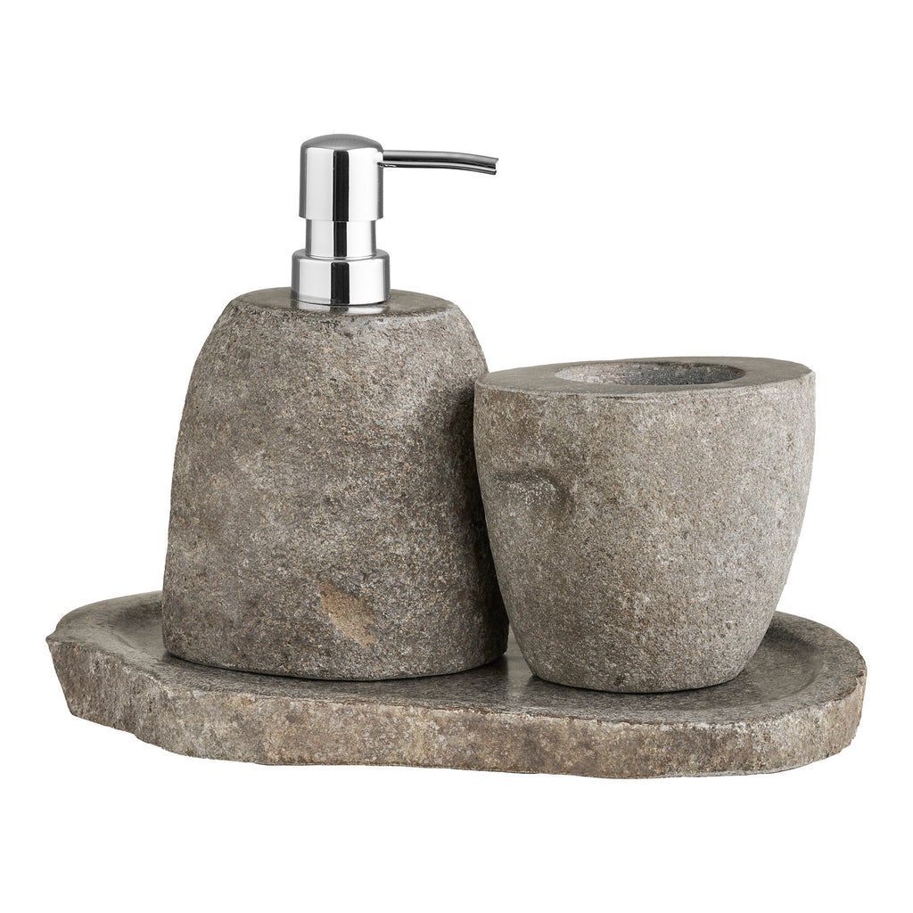 Gara Bathroom Set - Storage Cup, Soap Dispenser, and Tray