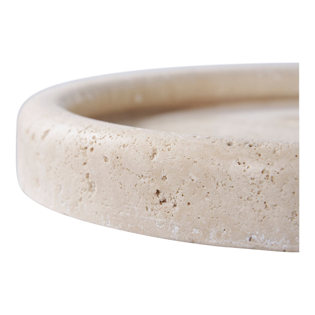 Dienblad - Travertin, naturel Ø25,5 cm