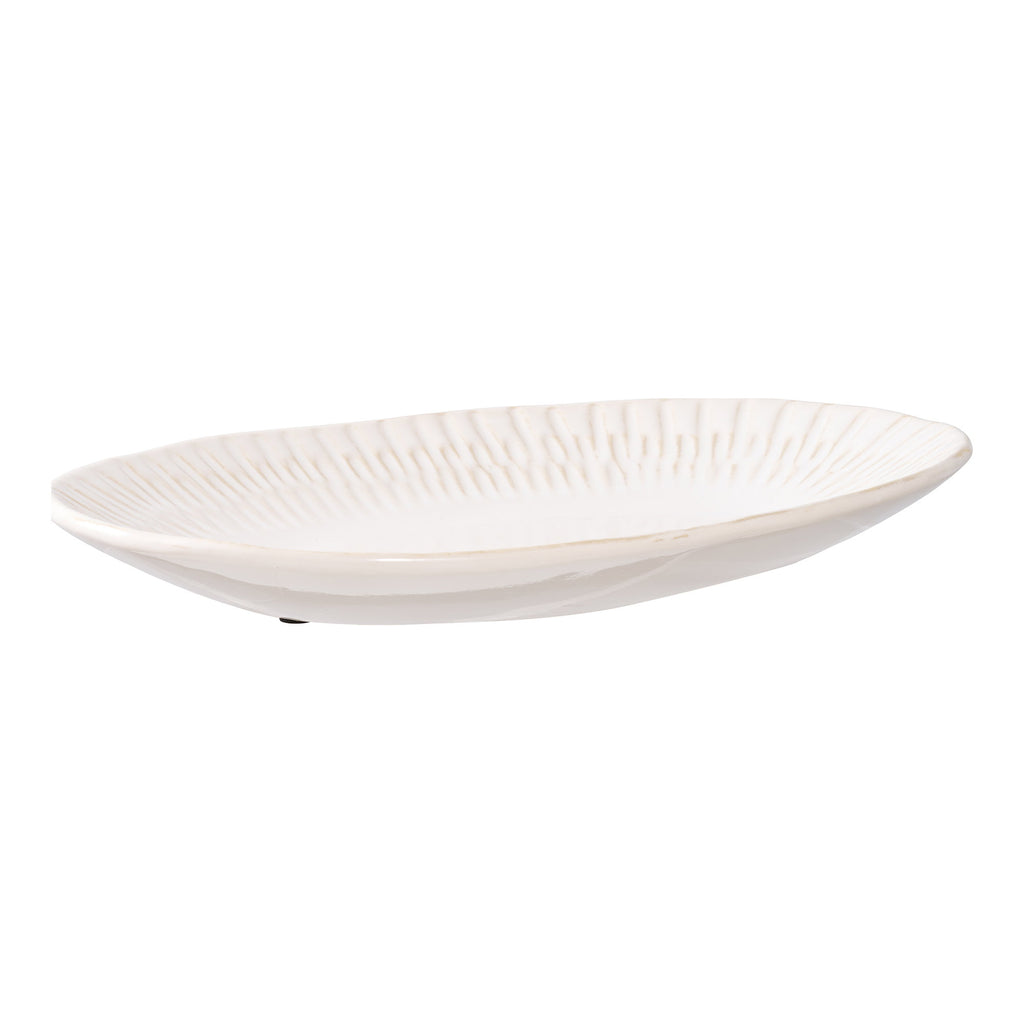 Dienblad - Keramiek, wit 30,5x20,3x3,8 cm