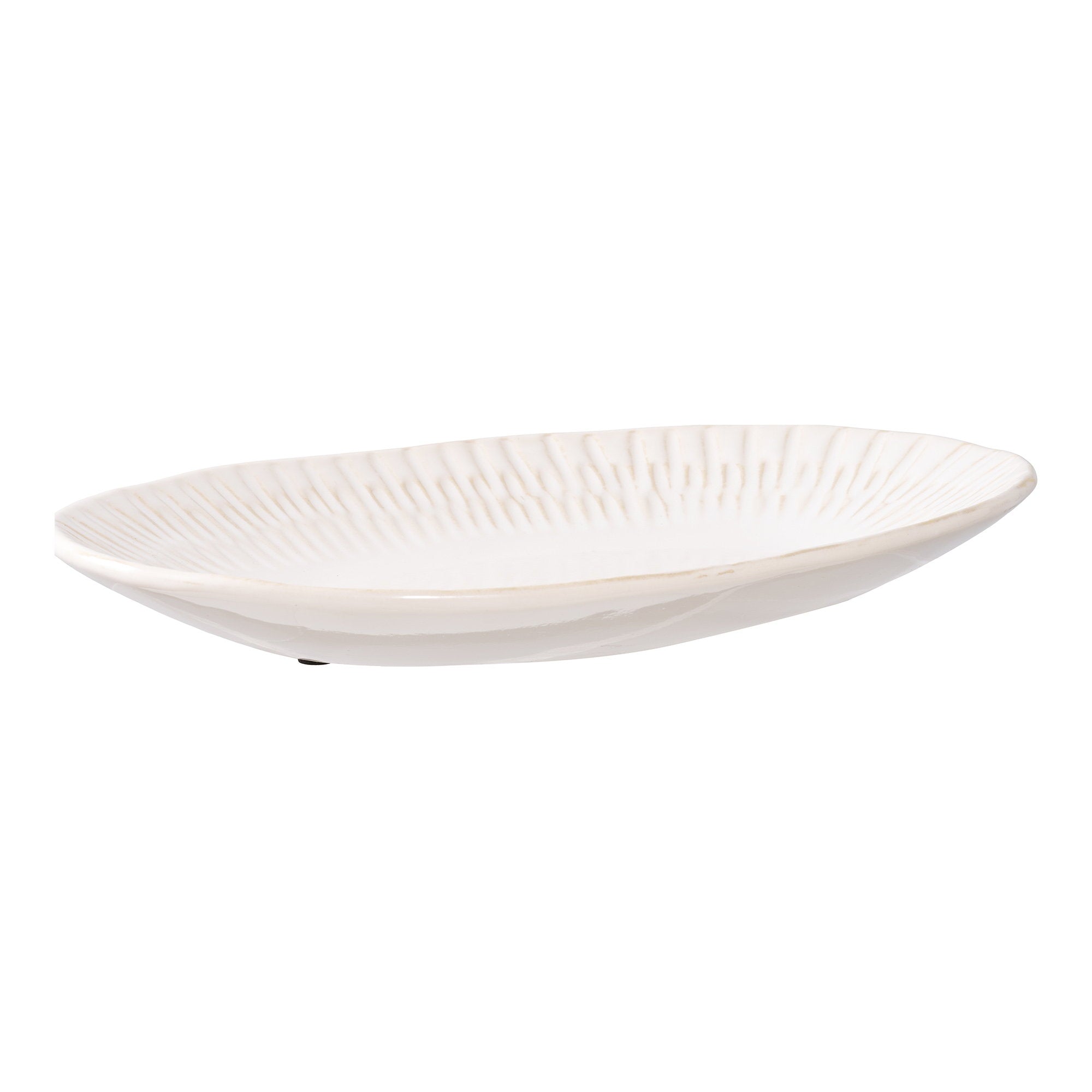 Dienblad - Keramiek, wit 30,5x20,3x3,8 cm