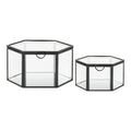 Torpe Opbergdozen - Glas/metaal, transparant/zwart (set van 2)