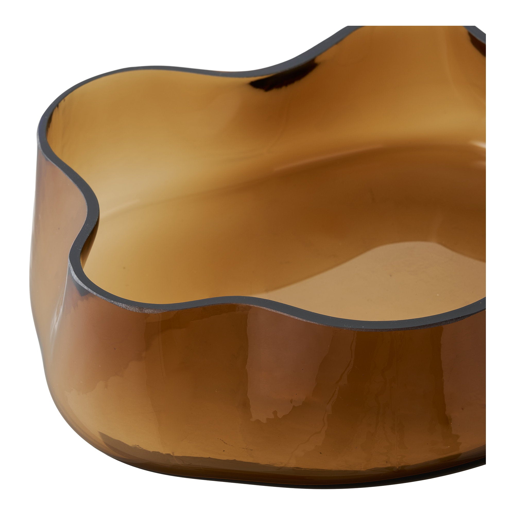 Dienblad - Glas, gerookt bruin 29,5x24x7 cm