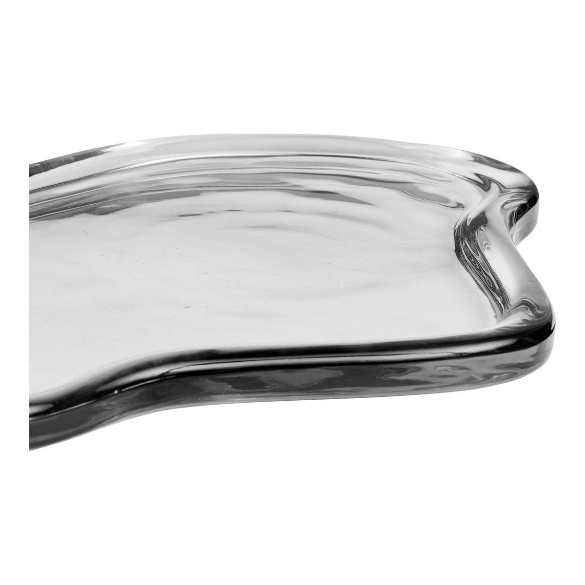 Smoke gray glass serving tray - 30x21x1.5 cm