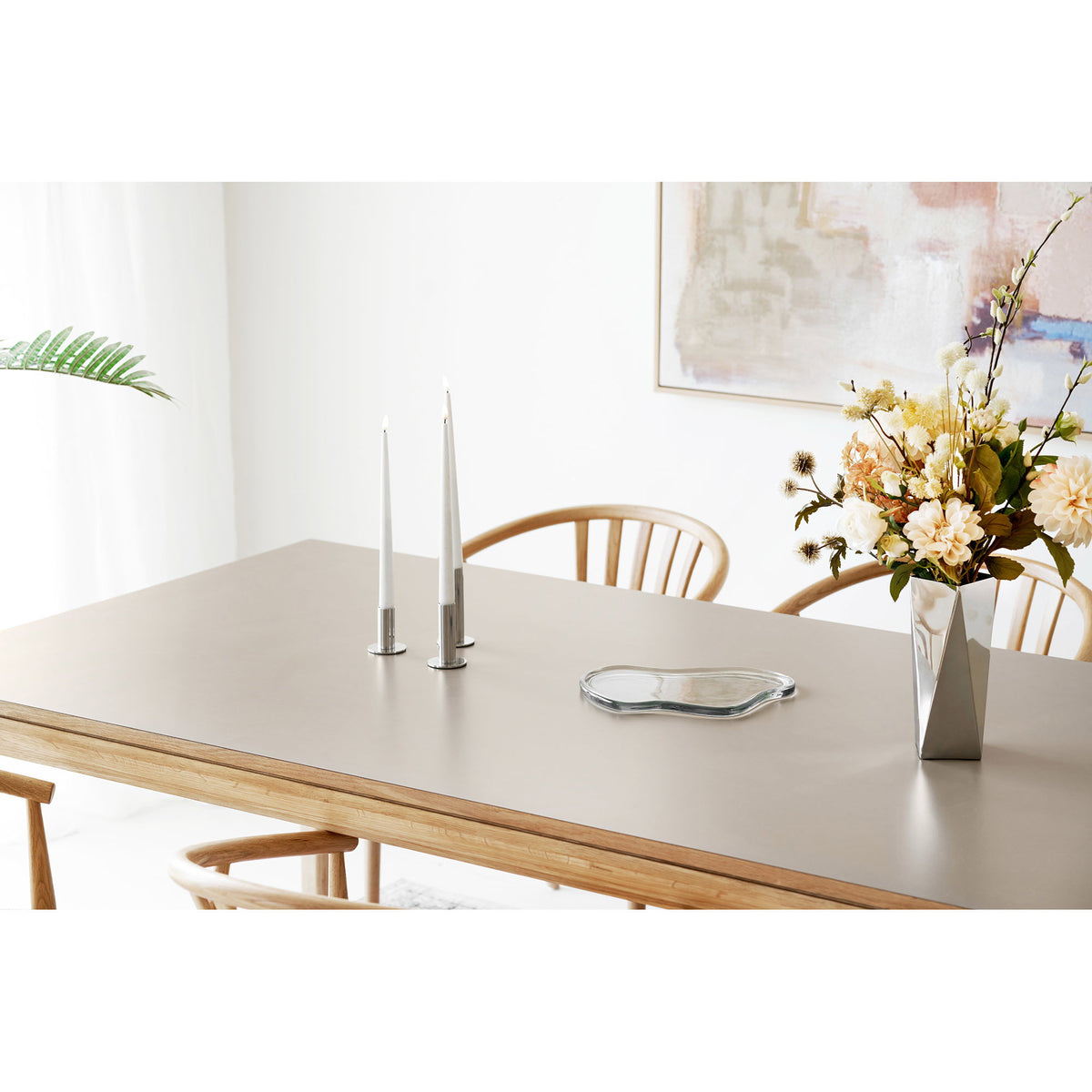 Smoke gray glass serving tray - 30x21x1.5 cm