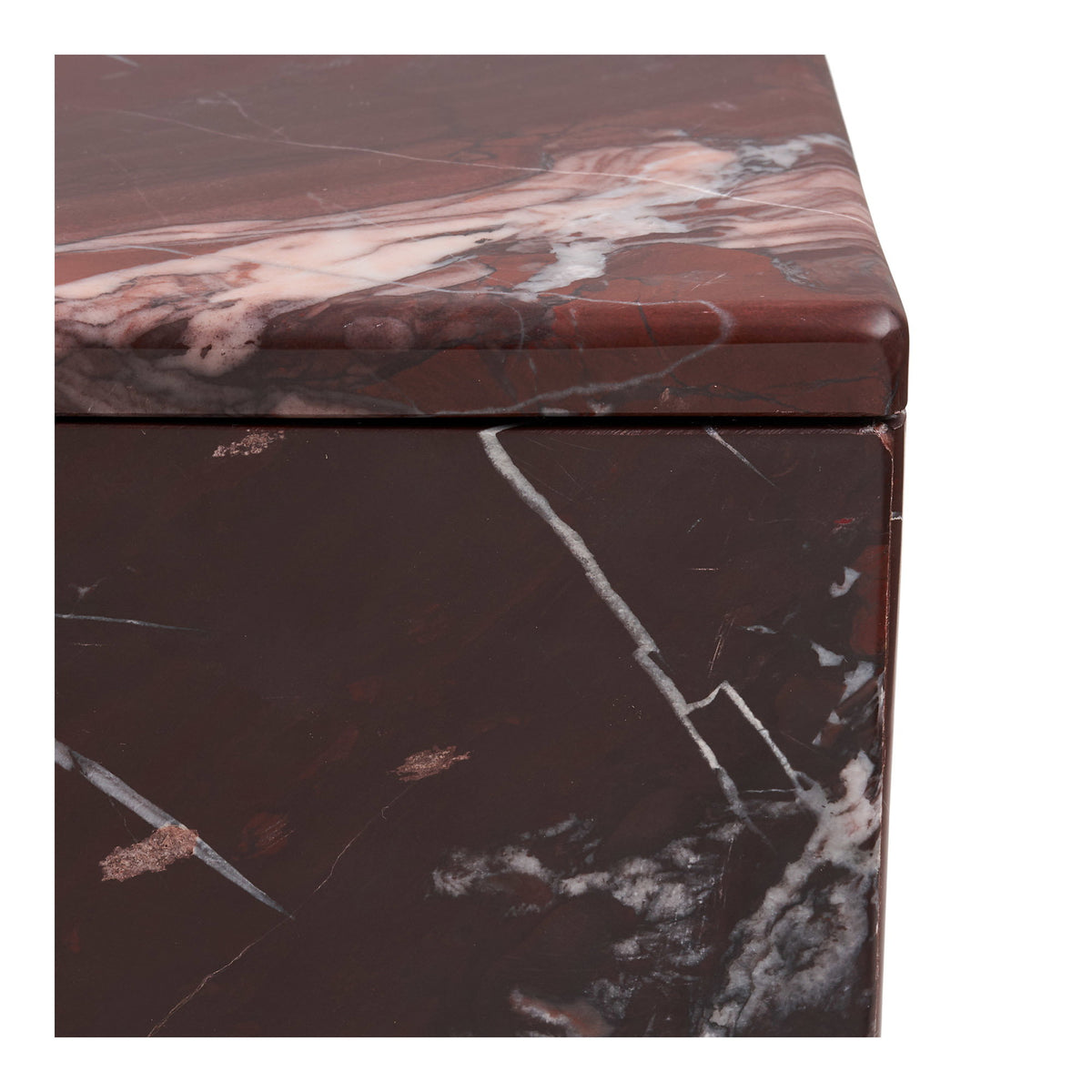 Jar - Pot, marble, maroon, 12x12x8 cm