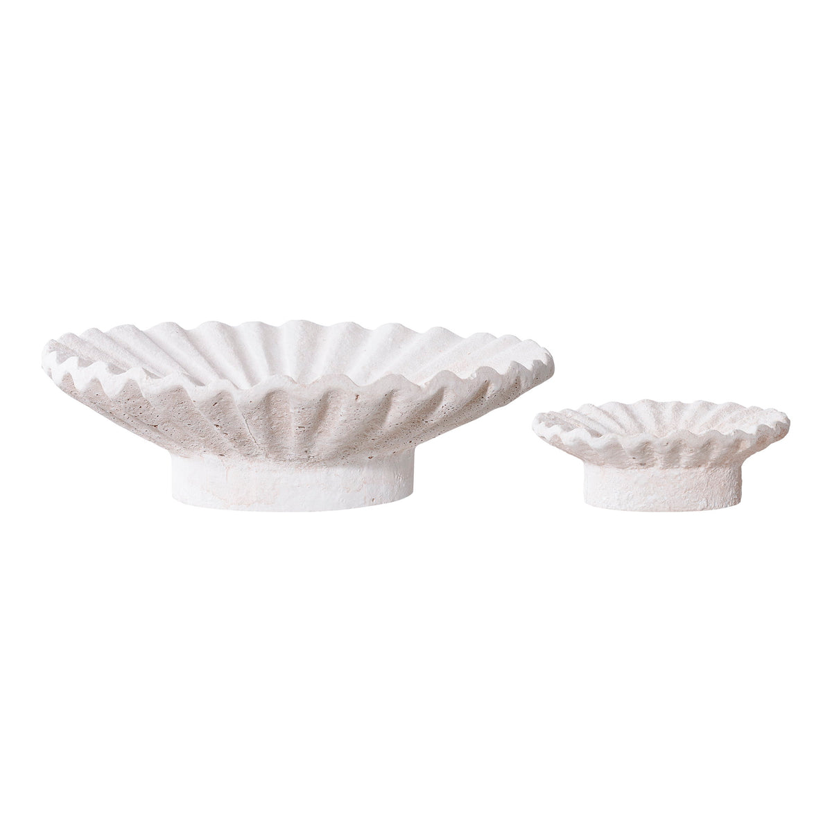 White concrete candle holders - set of 2