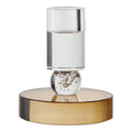 Candle holder - Glass, brown/white Ø8.5x10 cm