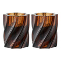 Candle holder - Glass, smoked brown (set of 2)