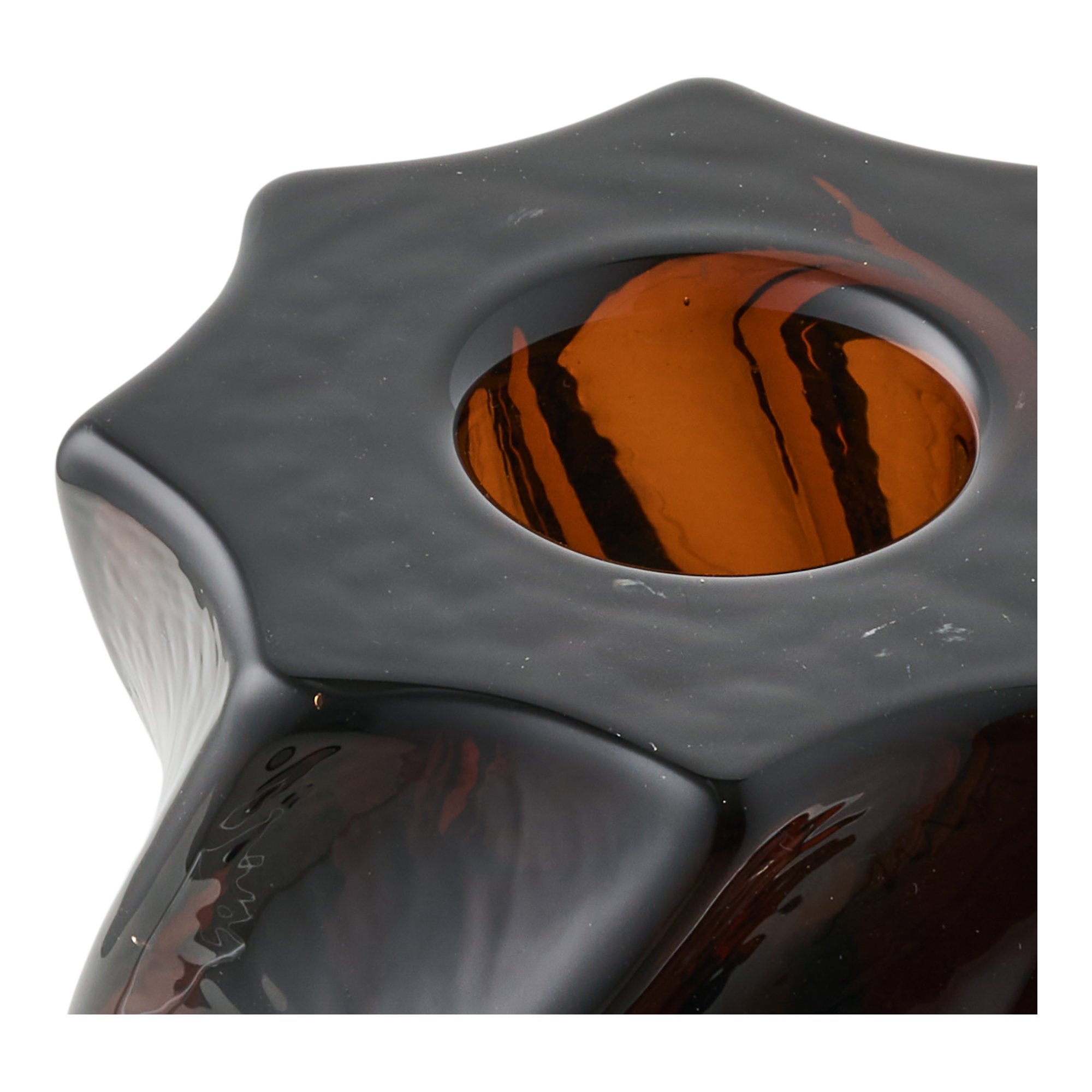 Candle holder - Glass, smoked brown (set of 2)