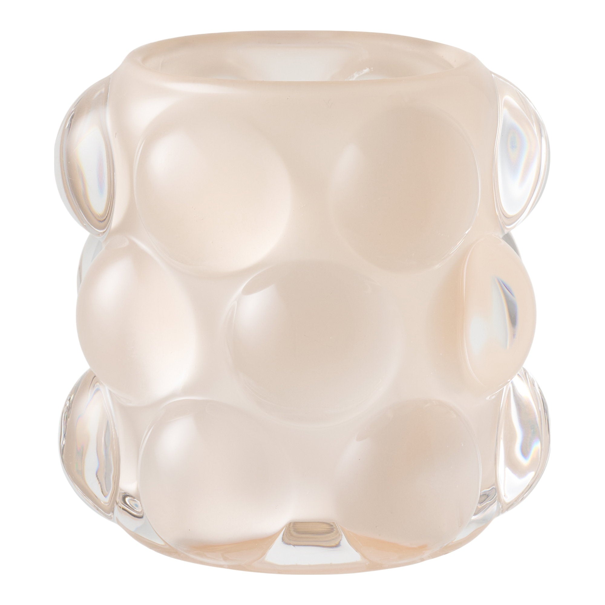 Kandelaar - Glas, beige/groen (set van 2)