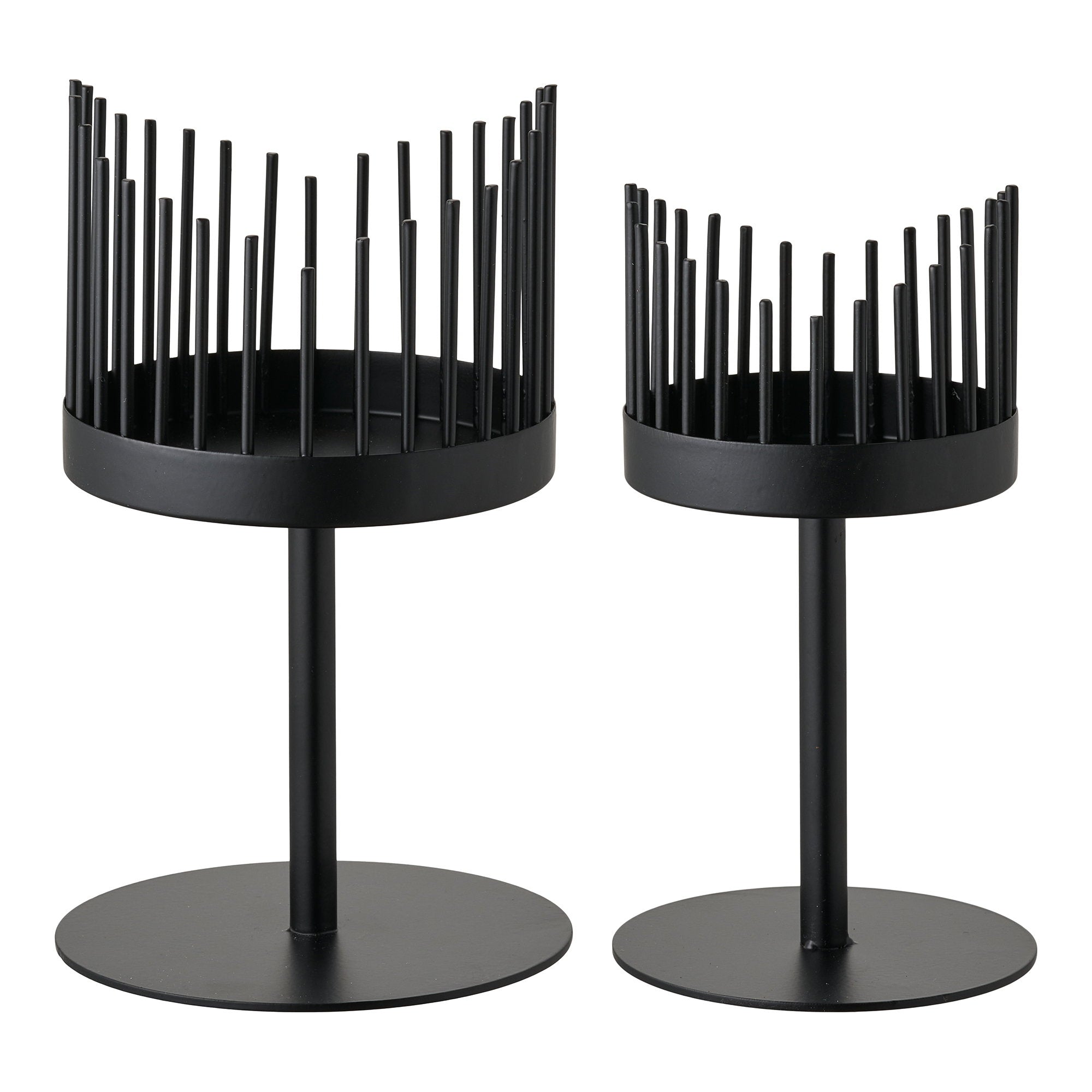 Kandelaar - Staal, zwart (set van 2)