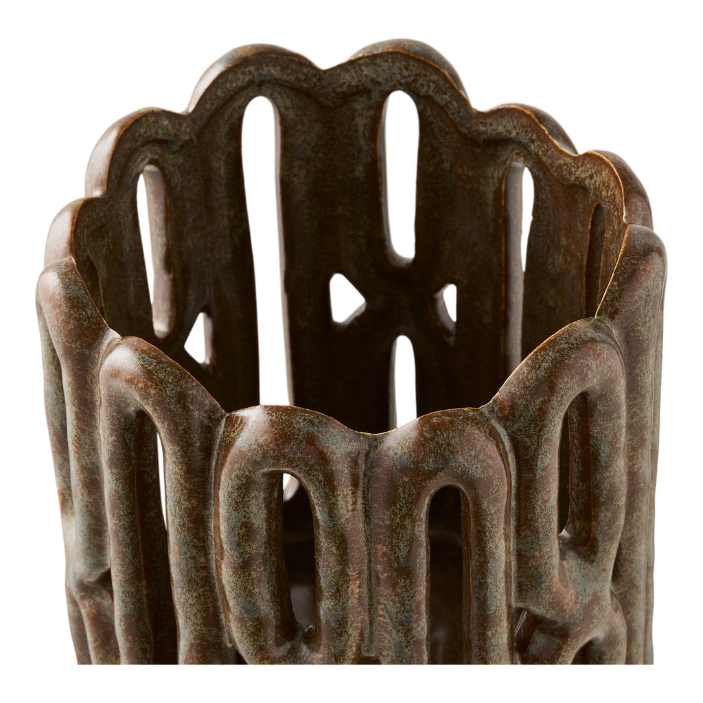 Candlesticks - Candlesticks, ceramic, brown, set of 2