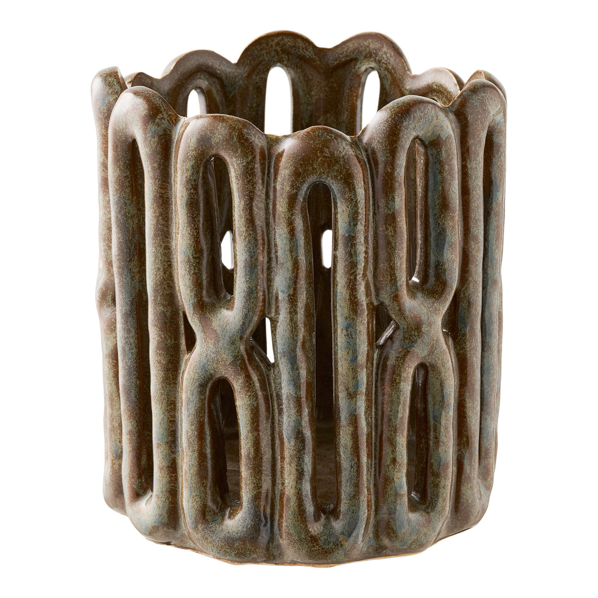 Candlesticks - Candlesticks, ceramic, brown, set of 2
