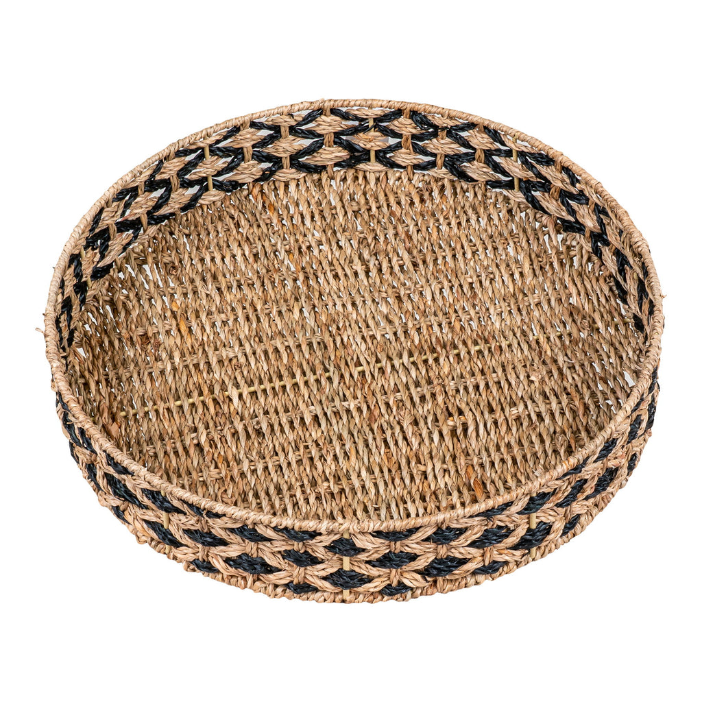 Nerja Dienblad - Zeegras, zwart/naturel Ø38 cm
