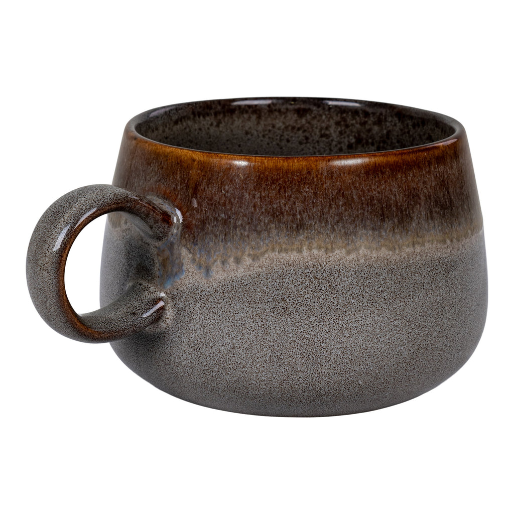 Selma Mok - Keramiek, grijs/bruin Ø10x7,5 cm (set van 4)