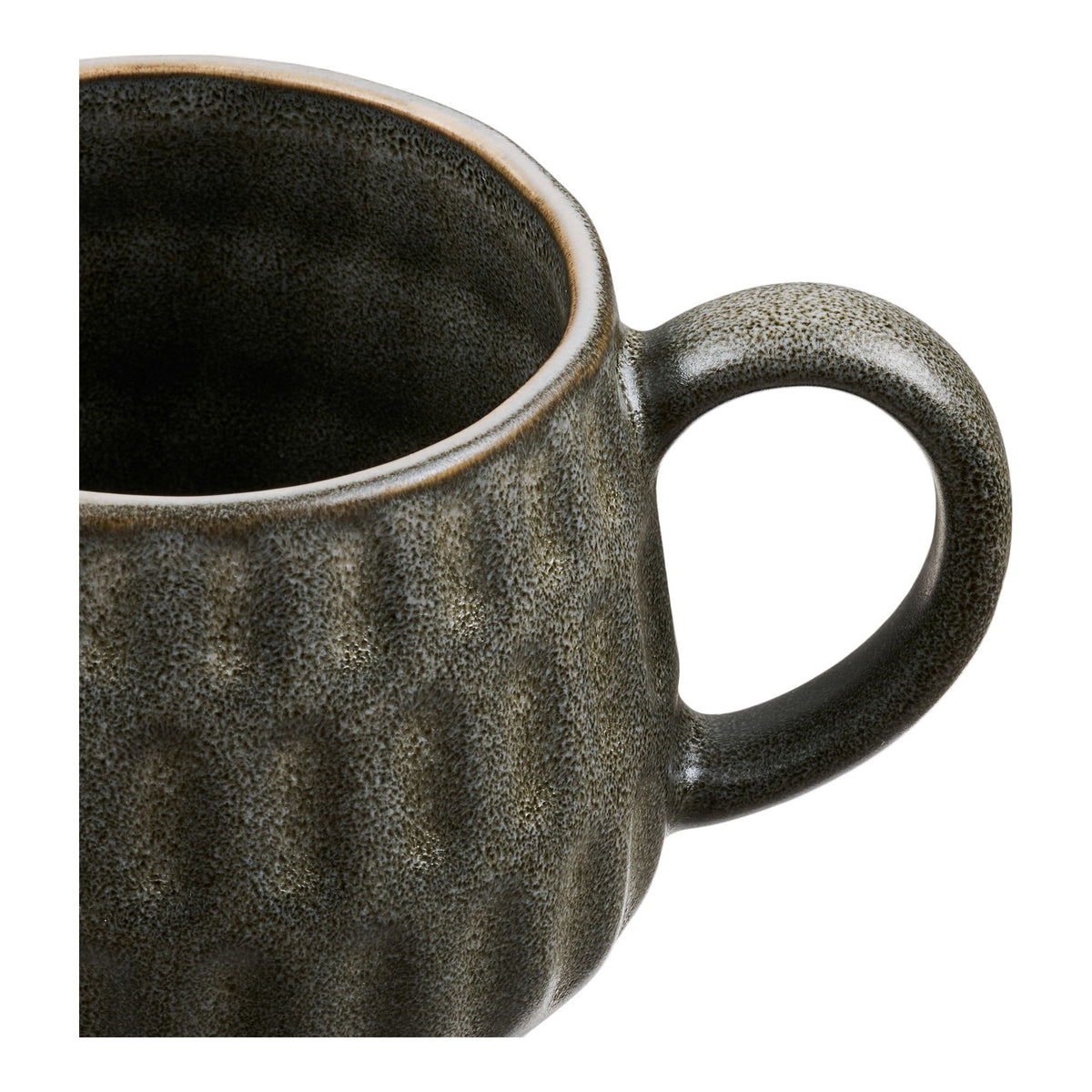 Moss grey ceramic mugs Amalia - Ø8x7.6 cm, set of 2
