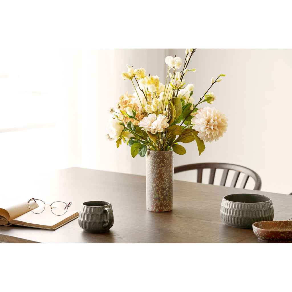 Moss grey ceramic mugs Amalia - Ø8x7.6 cm, set of 2