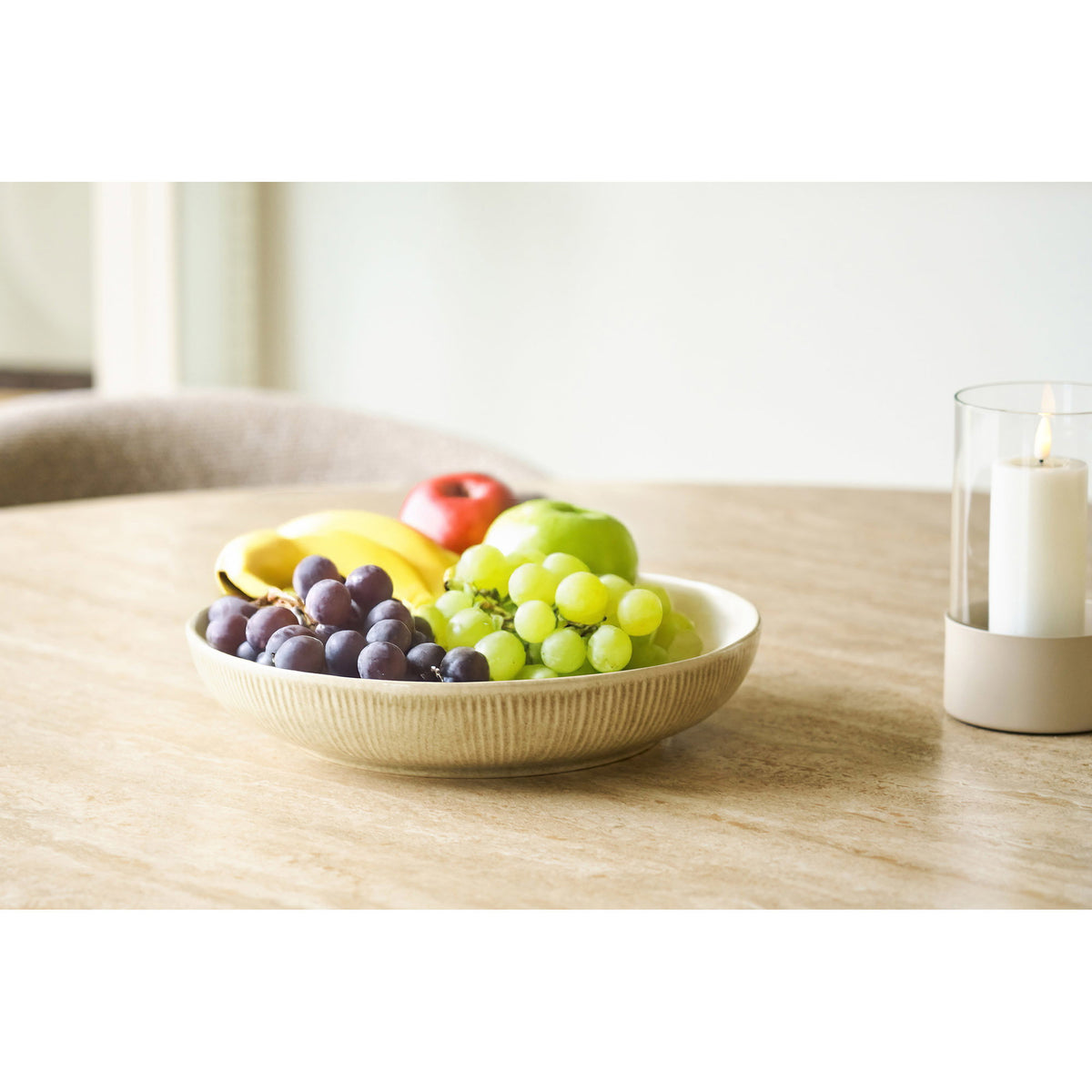 Viola Serving Dish - Serving dish, ceramic, beige, ø27x5.8 cm