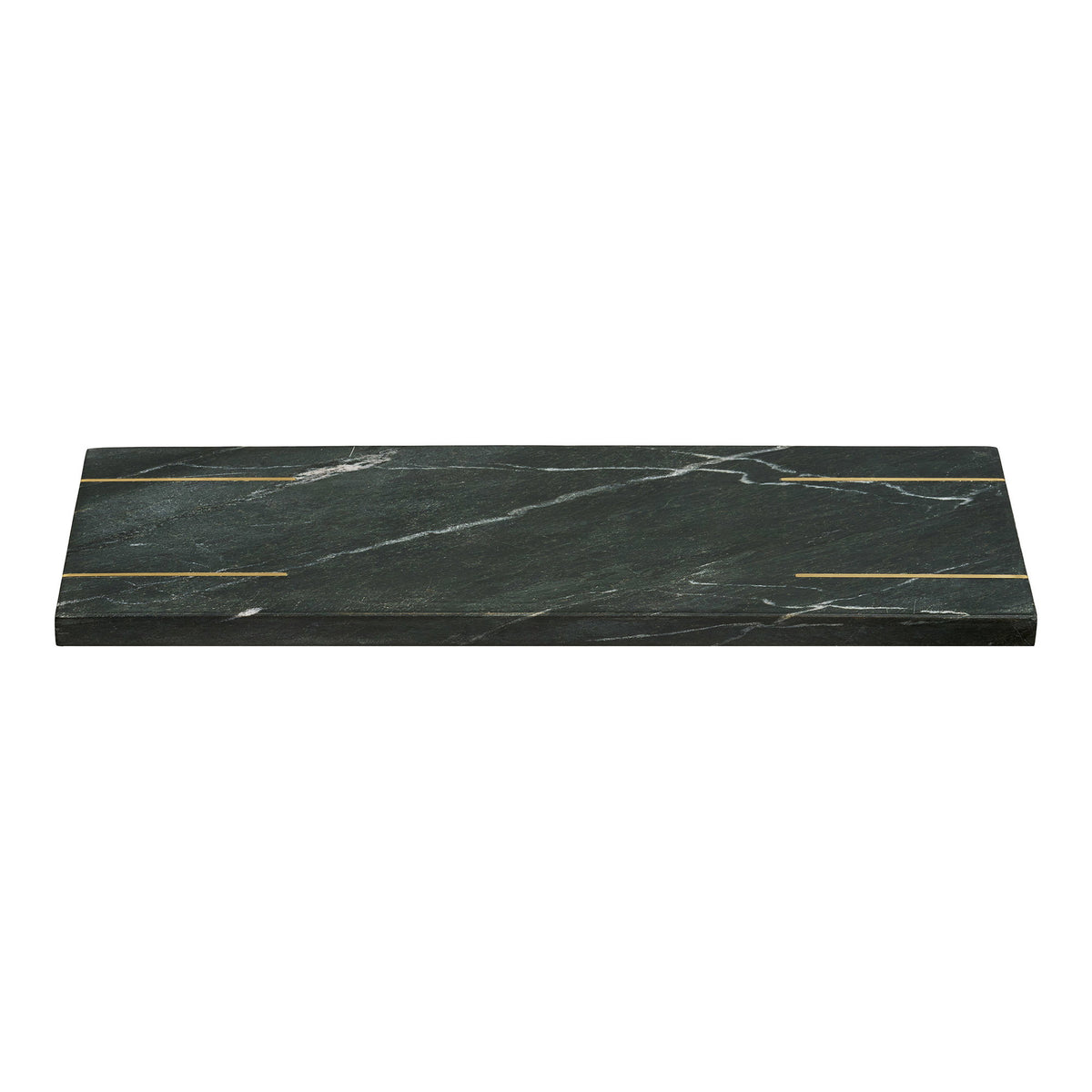 Diu Tray - Tray, marble, black/brass 38x12.5 cm