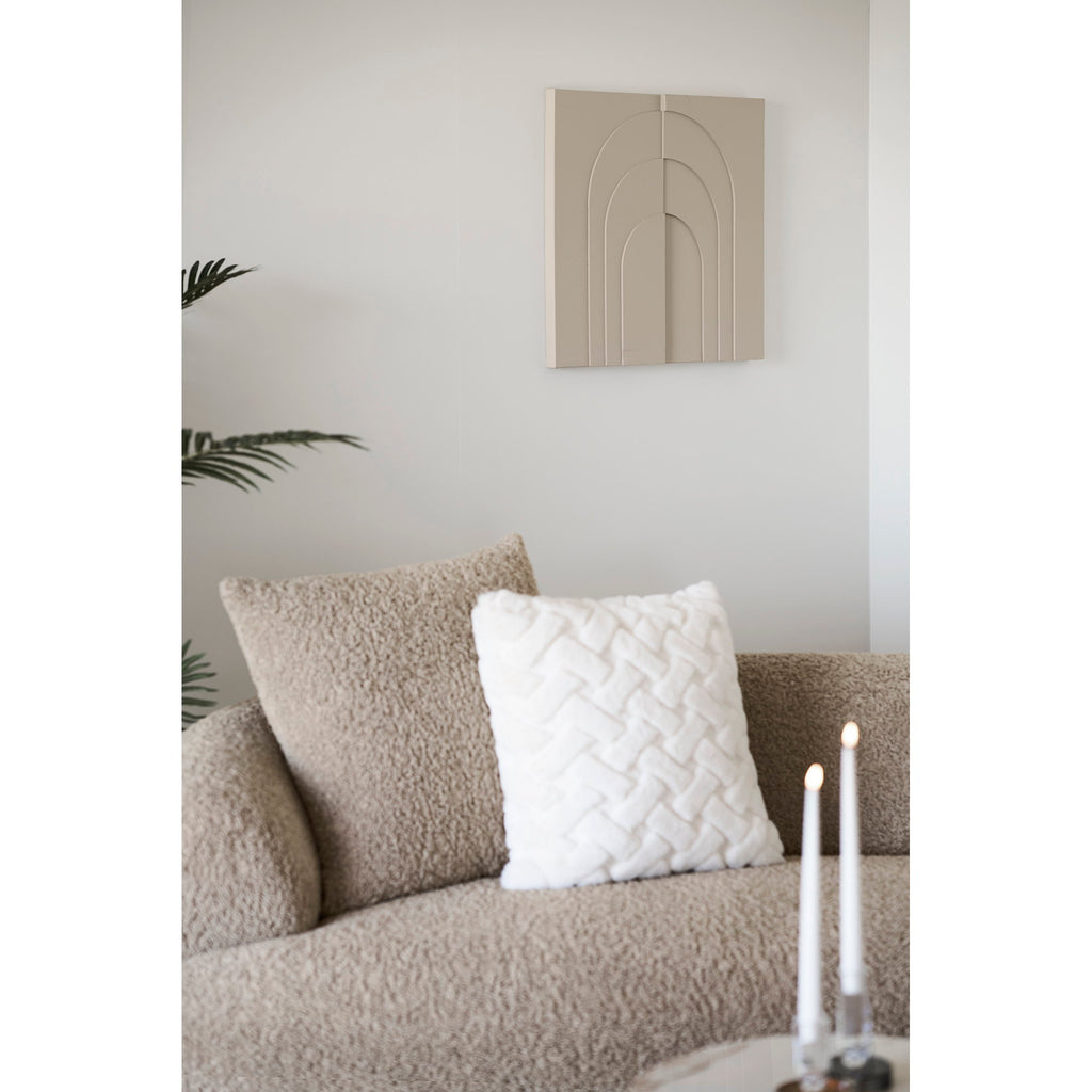 Ina Reliëf Wanddecoratie - Beige 60x60 cm