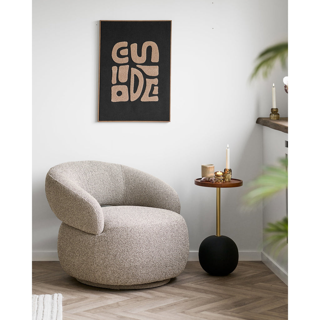 Tine Wanddecoratie - Getuft, beige/zwart 50x70 cm
