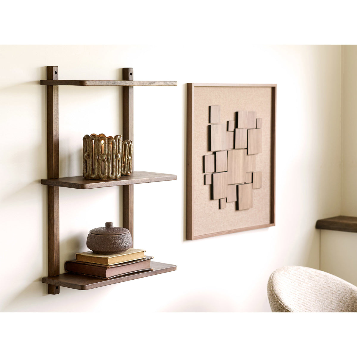 Brown relief wall decoration Gala - 60x60 cm