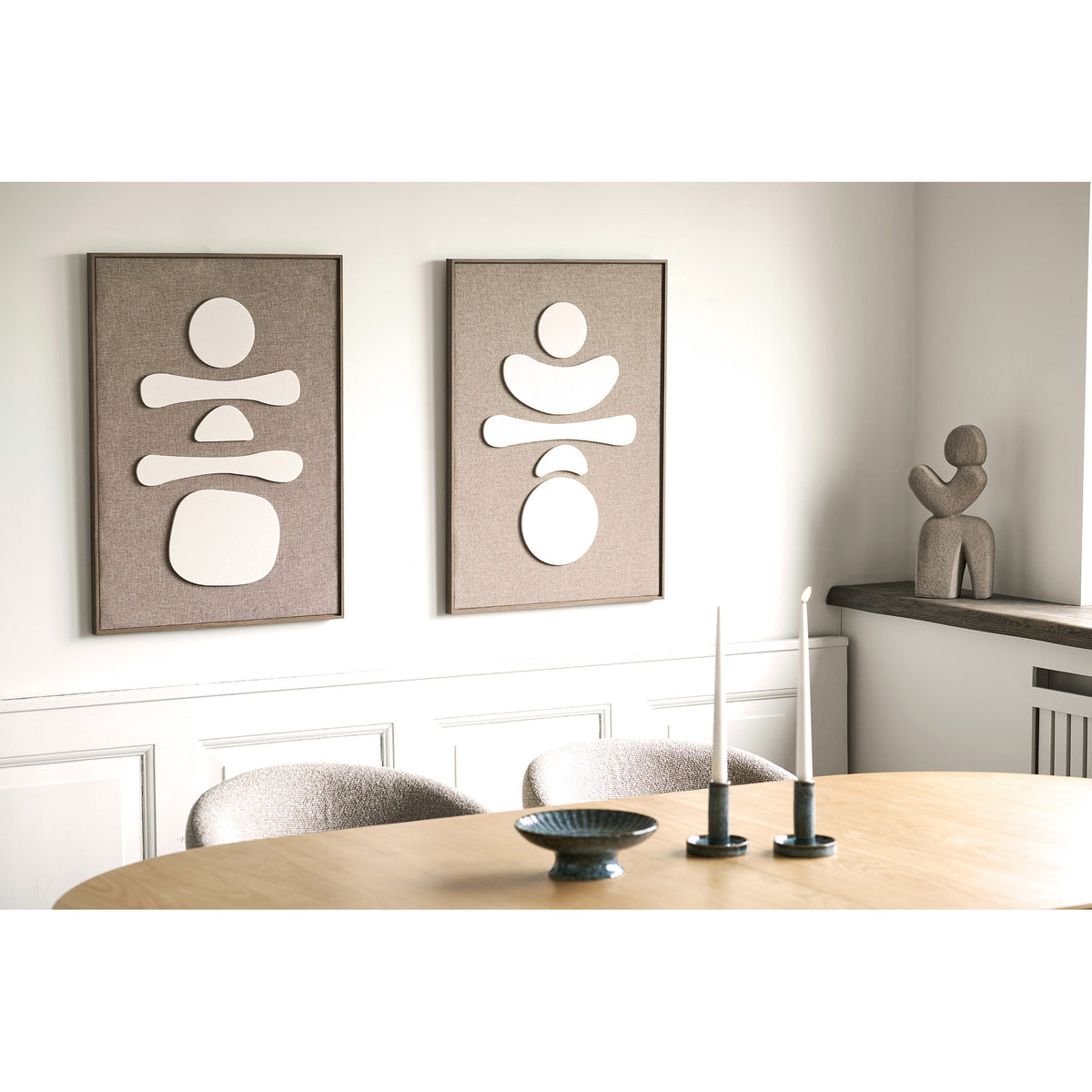 Diva Relief Wall Decoration - Relief wall decoration, brown/beige, no. 1, 50x70 cm