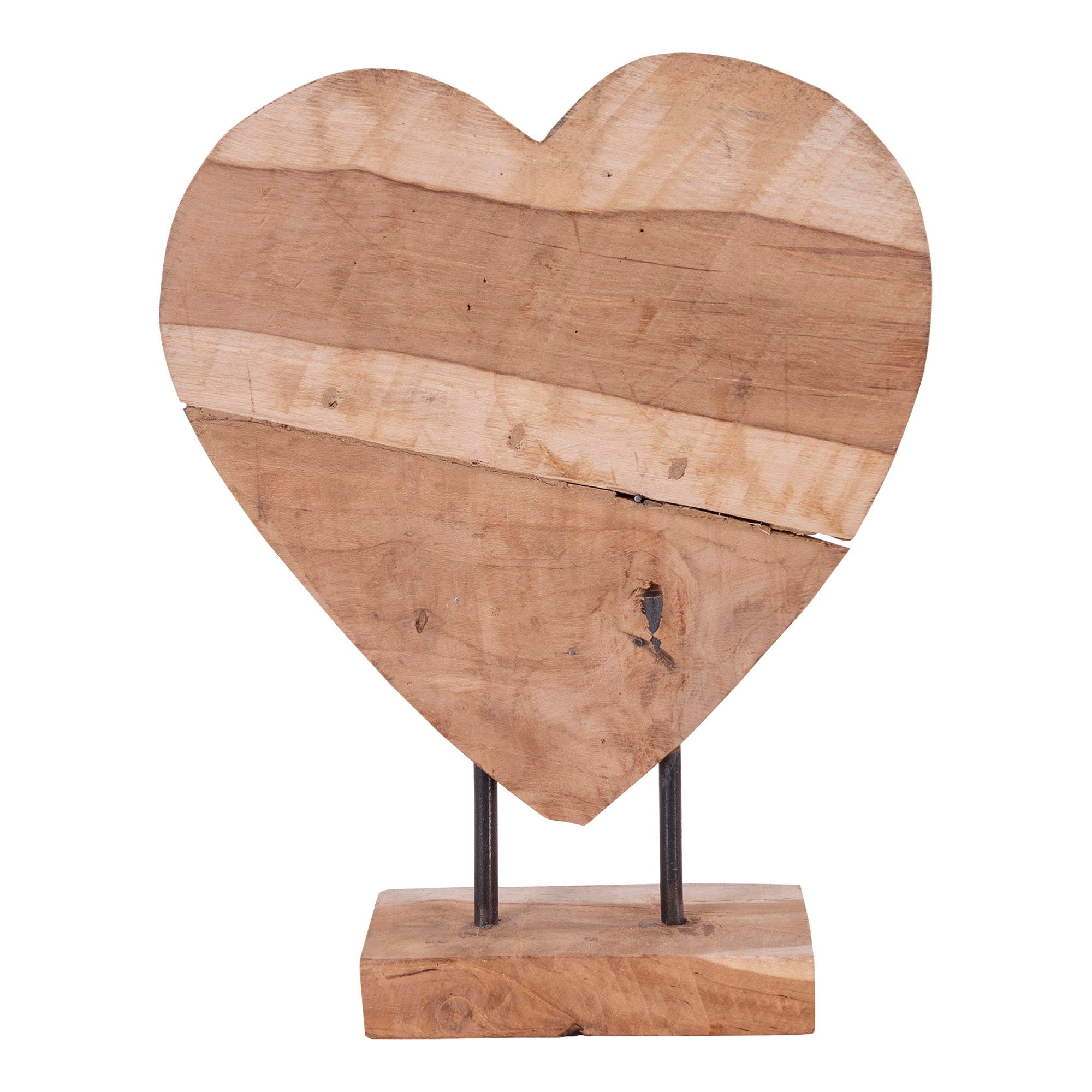 Almada Decoratief Hart - Teakhout, naturel H:30 cm