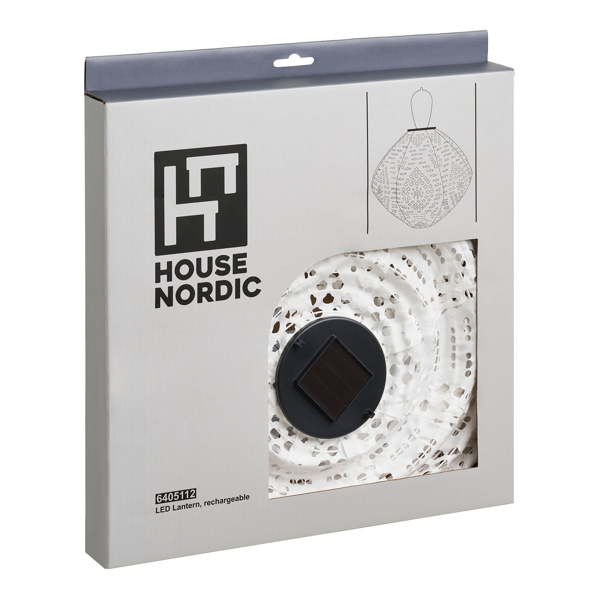 Harwood LED Lantaarn - Oplaadbaar met geïntegreerd zonnepaneel, wit