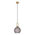 Luton Hanglamp - Mat gerookt glas, messingkleurige fitting, bolvorm Ø20 cm