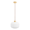 Argalo Hanglamp - Glas/hout, wit Ø30 cm