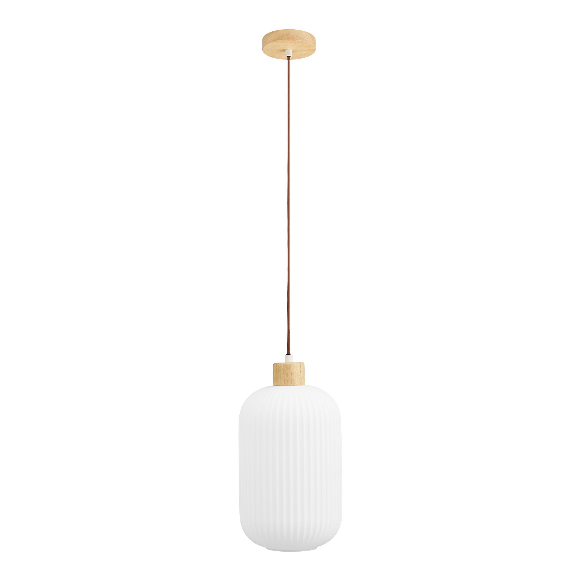 Argalo Hanglamp - Glas/hout, wit Ø20 cm