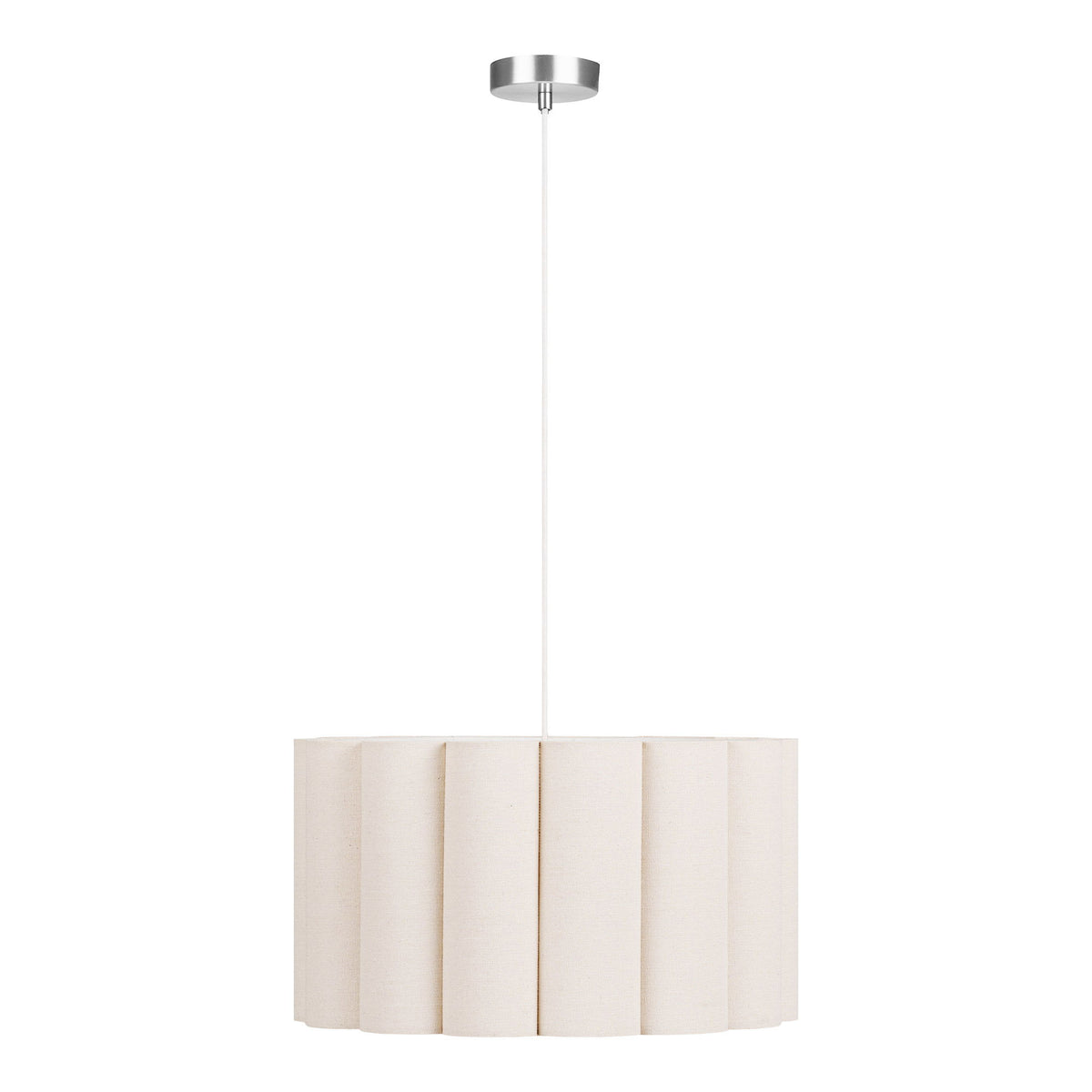 Watton Pendant Lamp - Pendant lamp, steel/linen, grey/beige