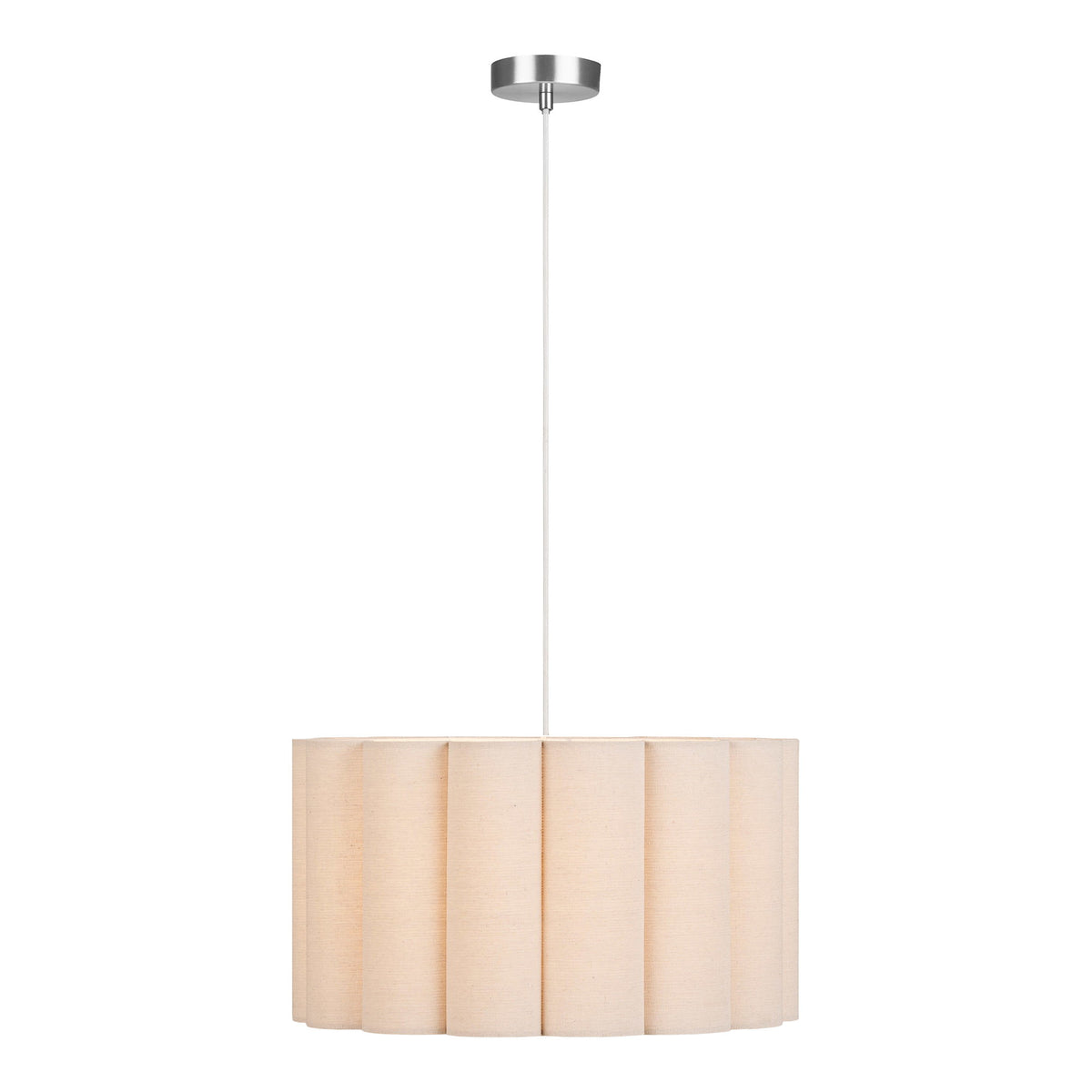 Watton Pendant Lamp - Pendant lamp, steel/linen, grey/beige