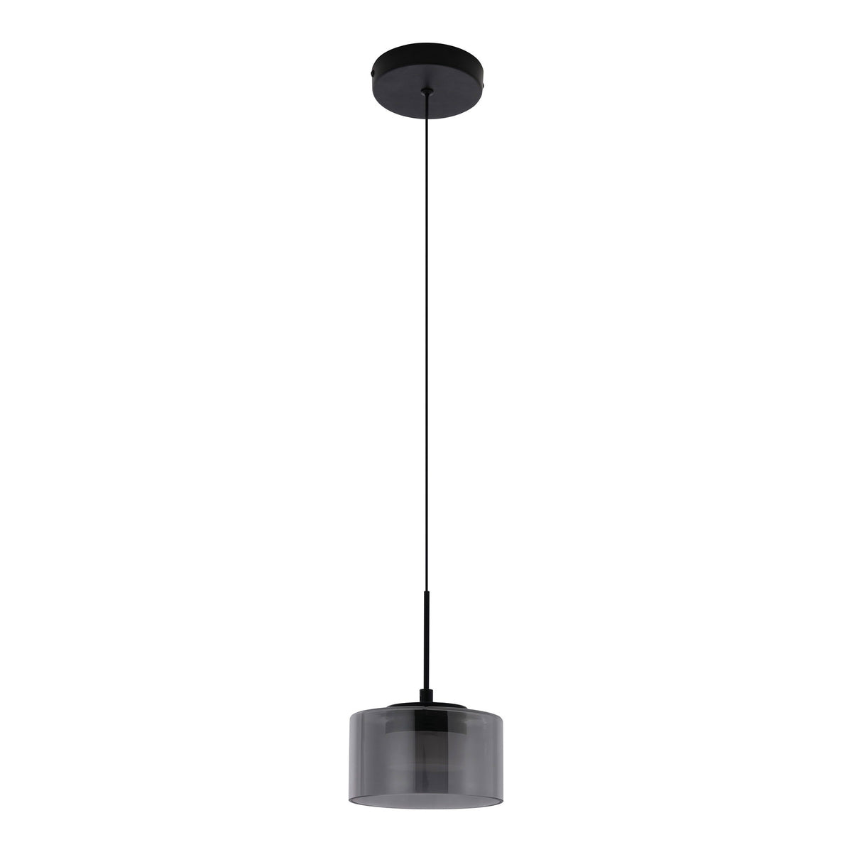 Cholet Pendant Lamp - LED pendant lamp, steel/glass, black/transparent