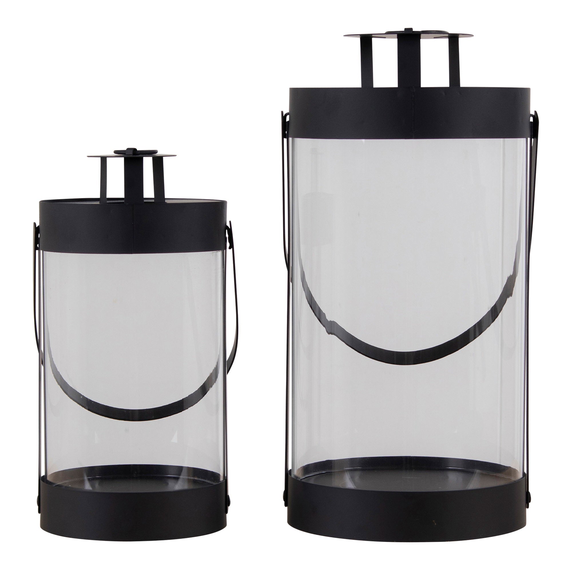 Bondi Lantaarns - Staal/glas, zwart (set van 2)