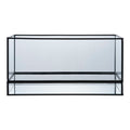 Windlicht - Metaal/glas, zwart 30x12x15 cm