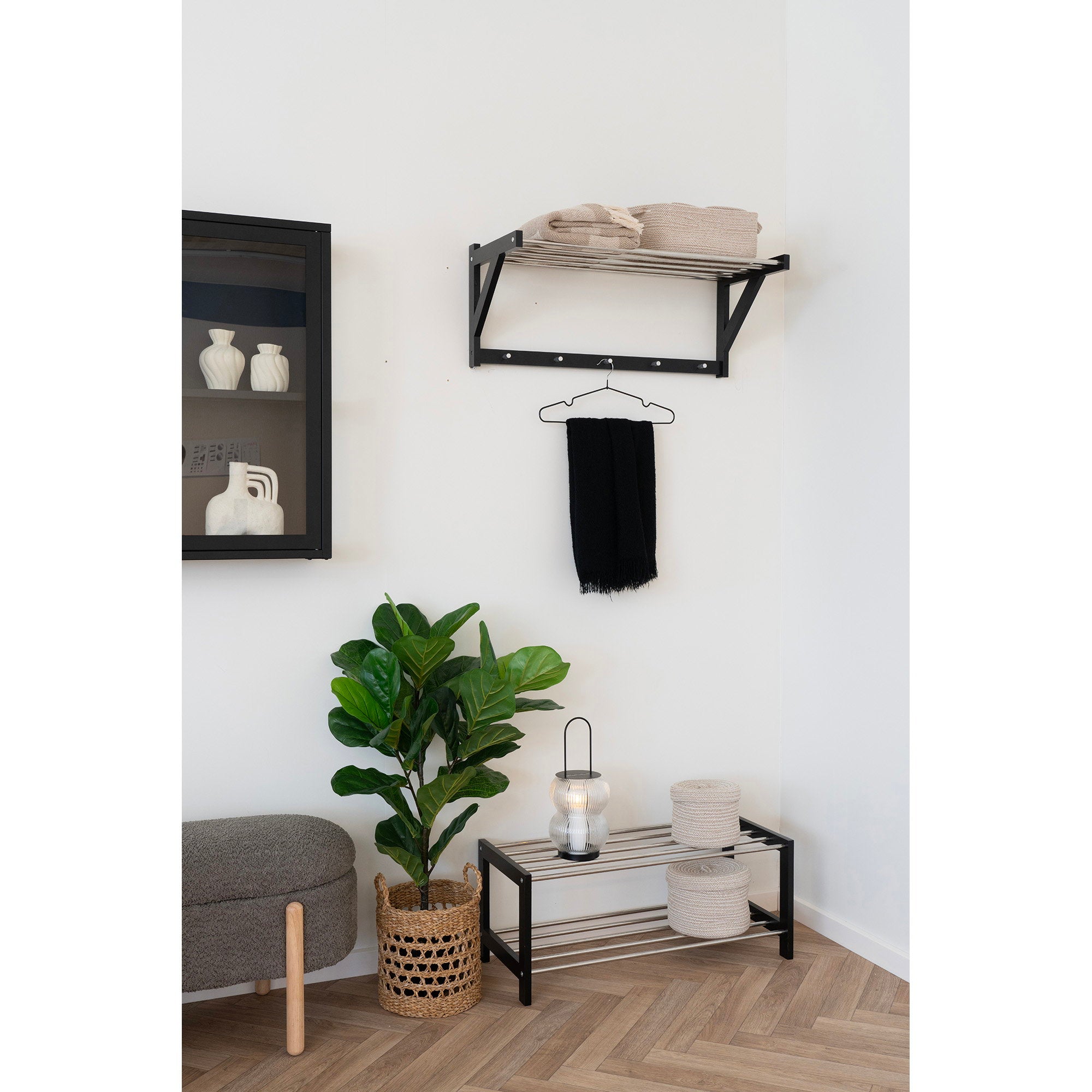 Lucena Lantaarn - Metaal/glas, zwart