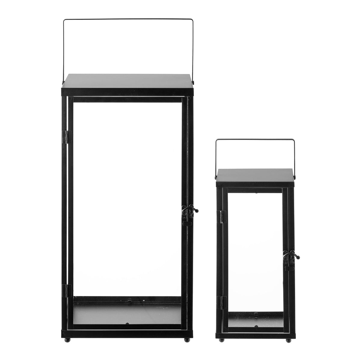 Ibra Lanterns - Lanterns, metal/glass, black, set of 2