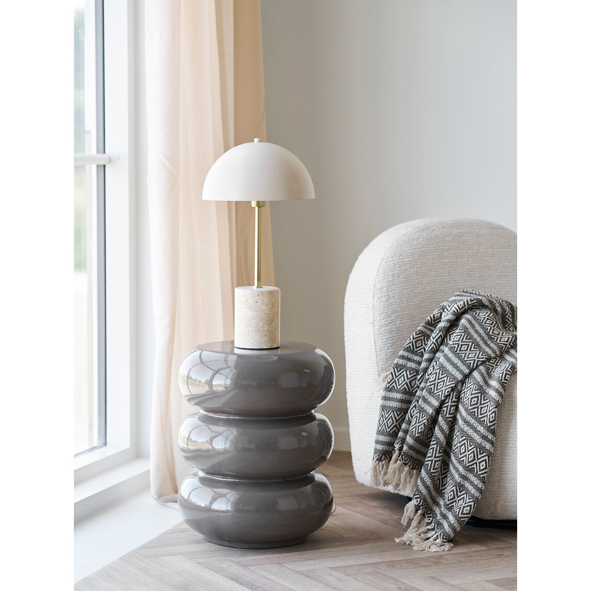 Sheffield Tafellamp - Marmer/metaal, beige